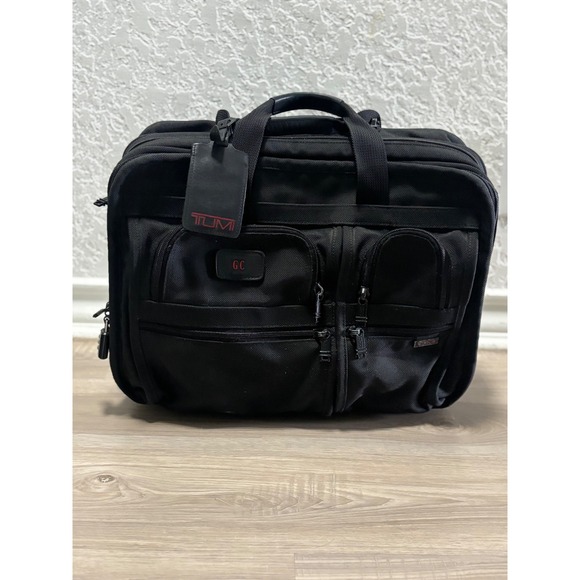 Tumi Other - Tumi Alpha Deluxe Wheeled Briefcase Black Ballistic Nylon Laptop Bag 2207D3‎